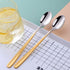 Buyer Star 8 Pack Long Handle Spoon Set 7.87 Inch Ice Tea Spoon Set Stainless Steel 18/10 Gradual Change Gold Cocktail Stirring Spoon Set in Pink ...