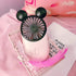Cute Personal Mini Fan, Handheld & Portable USB Rechargeable Fan with Beautiful LED Light, 3 Adjustable Speeds, Portable Holder, for Indoor Or Out...