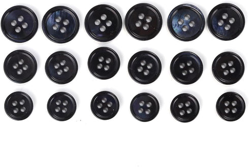 Shell(Dark Navy Mother of Pearl) Clear Special Coating Button for Shirts, Blouse, t-Shirts. Dark Navy Color/ 1pack(36pcs) Size (16L(0.4")10mm)...