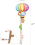 DECOWALL BS-1606 Animal Hot Air Balloon Height Growth Chart Kids Wall Stickers Wall Decals Peel and Stick Removable Wall Stickers for Kids Nursery...