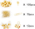 Gold Binder Paper Clips Set,182pcs Large Paper Clips,Binder Clips,Push pins, Office Supplies Clips for Women,Desk Accessory...