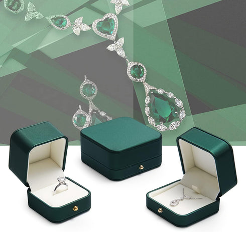 Oirlv Gorgeous Blackish Green Ring Box Premium Leather Ring Bearer Box for Wedding,Proposal Jewelry Gift Case...