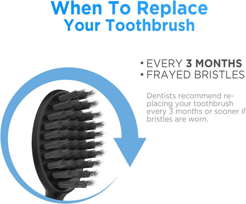 Replacement Toothbrush Heads with Covers for Burst (5 Count, Black)...
