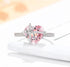 Dainty Cute 925 Silver Pink Heart Shaped Zircon Ring Bow Tie Ring for Women Anniversary Wedding Engagement Ring Promise Rings CZ Diamond Eternity ...