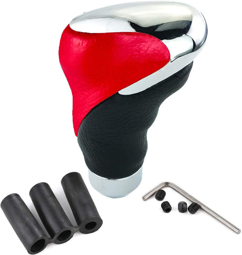 Arenbel Leather Gear Shifter Lever Speed Knobs Car Shift Stick Grip Handle Fit Most Auto Manual Transmissions, Red Black...