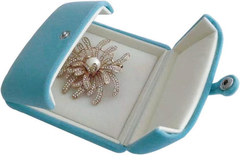 Premium Grade Velvet Aqua Jewelry Packaging Case for Brooch Badge Pin Unique Design Secure Storage...