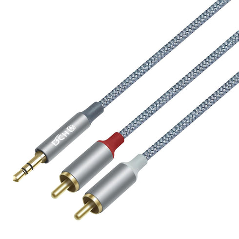 3.5mm to RCA Audio Cable 4ft 2 Male RCA Aux Cord Adapter Headphone Jack Y Splitter for Speaker Stereo Car Subwoofer TV MP3 Laptop Amplifier with N...
