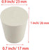 White Tapered Shaped Solid Rubber Stopper, Size 3#" 0.9x0.7x1inch / 23x17x26mm, 10 per package...