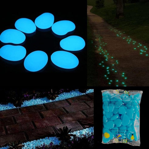 Glow in The Dark Rocks, 200PCS Fairy Garden Decorations Stones, Outdoor Decor for Patio Stepping Stone Kit, Pebbles for Plants/Yard/Backyard/Fish ...