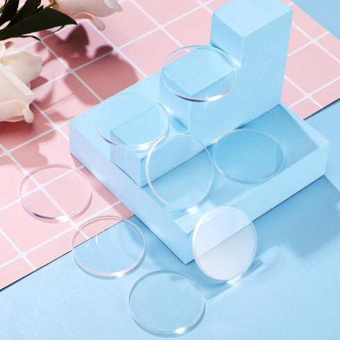 Zonon 24 Pieces Acrylic Circle Transparent Discs for Painting1.5 Inch Clear Round Acrylic Sheet Thick Circle Disc Ornament Blanks for Badge Reels ...