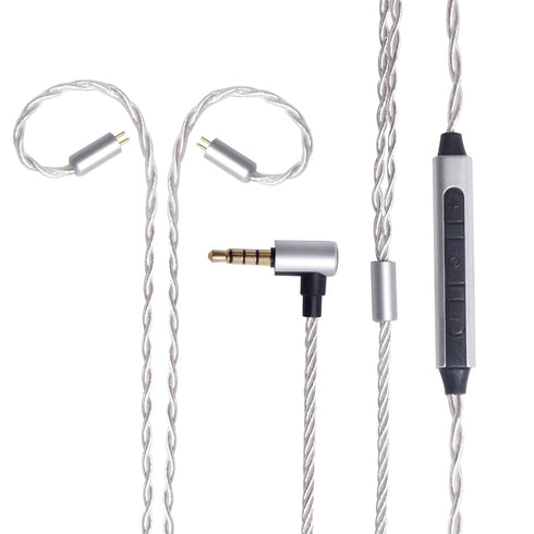 okcsc Earphone Upgrade Cable,0.78mm 2pin Earbuds Replacement Cord,4 Cores OFC Silver Plated Earphones Audio Adapter for KZ ES4 ED16 ZS5 ZS6 ZSR ZS...