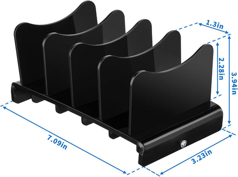 Acrylic Multi Device Organizer Stand Base for Portable Charger Power Banks, 4 Slots Desktop Storage Holder Compatible with USB Battery Pack, Phone...