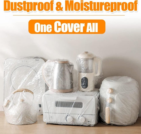 50Pcs Thickened Disposable Clear Kitchen Appliance Covers, 30in Kitchen Small Appliance Dust Cover, Universal Elastic Small Appliance Covers for O...