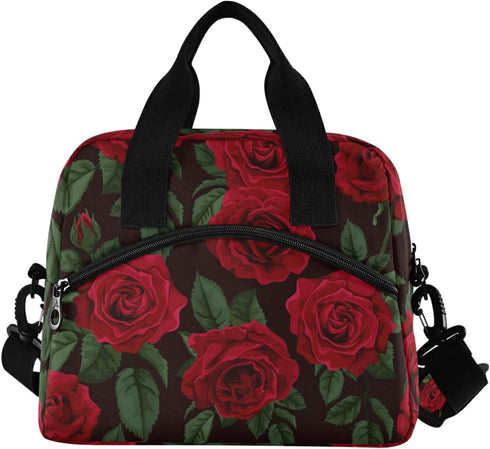 ALAZA Red Rose Flower Floral Insulated Lunch Box Reusable Cooler Bags with Shoulder Strap for Women Men Adults, 19-Can (12.5L)......