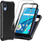 for Cricket Debut S2 case, with Tempered Glass Screen Protector 360 Full-Body Soft TPU Bumper Shockproof Silicone Protective Phone Cover Case for ...
