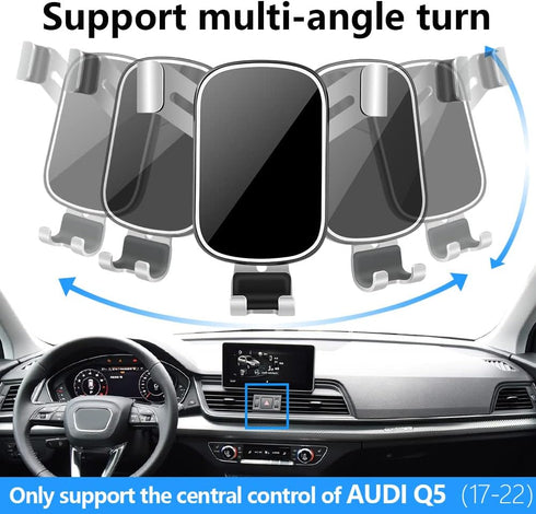 LUNQIN Car Phone Holder for Audi Q5 2018-2024 and Audi SQ5 2018-2024 Auto Interior Accessories Best Phones Mount Cell Cellphone Mobile Cradle Char...