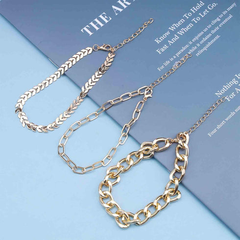 Bohemian Layered Anklet Gold Paperclip Chain Ankle Bracelet Fishbone Chain Anklets Adjustable Chunky Anklet Summer Beach Foot Chain Jewelry for Wo...