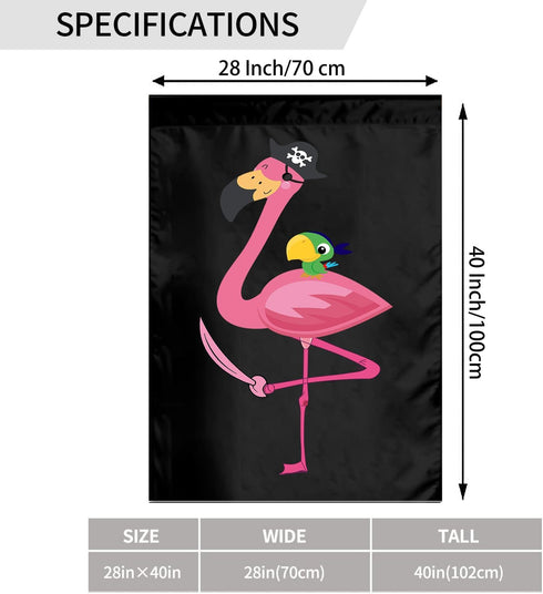 Pirate Flamingo Garden Flag 28 X 40 In Outdoor Outside Mini Yard Flag House Flags Farmhouse Sign For Home Garden Decoration...
