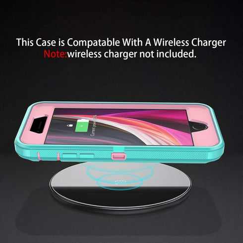 for iPhone SE 2022/2020 Case Built-in Screen Protector Shockproof Dust/Drop Proof 3 in 1 Full Body Rugged Heavy Duty Cover for Apple iPhone SE 3rd...