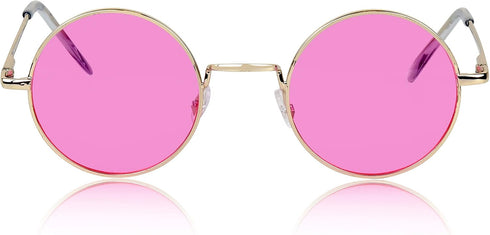 SunnyPro Retro Round Sunglasses Small Colored Lens Hippie Glasses...