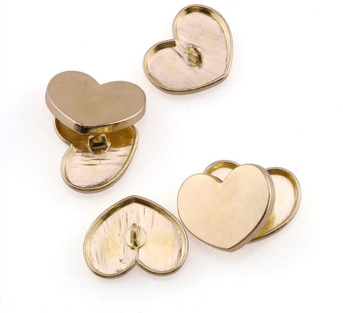 12pcs 15mm Metal Heart-Shaped Buttons Fashion Women's Sewing Garment Supplies Accessory...