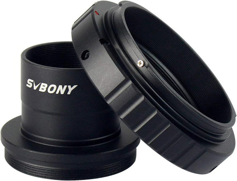 SVBONY T2 T Ring Adapter and T Adapter, 1.25 inches Metal Telescope Camera Adapter for Canon EOS Standard EF Lenses and Telescope Camera Astrophot...