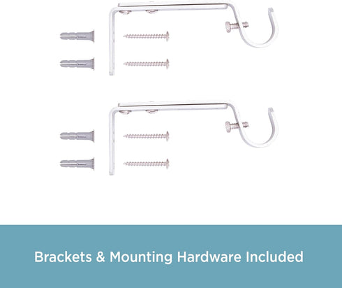 Kenney Adjustable Bracket, for 3/4" Curtain Rod, Satin Nickel, 2 Pack...