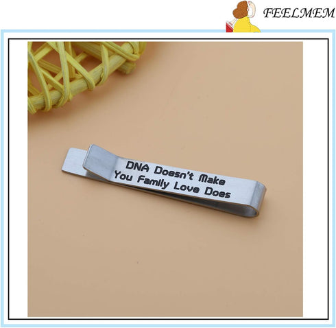 FEELMEM Step Father of The Bride Gifts Stepdad Wedding Gift DNA Does Stainless Steel Tie Clips Gift For Stepfather From Bride...