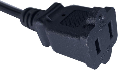 Short Extension Cord 2 Foot, 18 AWG Small 2 Prong Power Cord Cable, Black Male to Female Outlet Saver for Indoor Use, 2 Ft AC Power Extensions Cab...