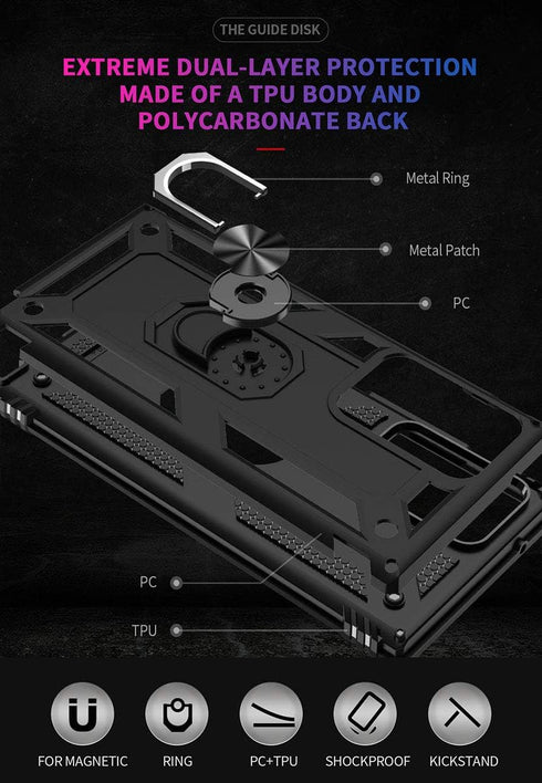 ADDIT for Note 20 Ultra Case Samsung Note 20 Ultra Case, Military Grade with Ring Car Mount Kickstand for Samsung Galaxy Note 20 Ultra 5G - Black...