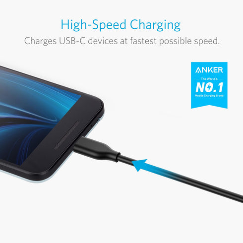 Anker , Powerline USB 3.0 to USB C Charger Cable (10ft) with 56k Ohm Pull-up Resistor for Samsung Galaxy Note 8, S8, S8+, S9, Oculus Quest, Sony X...