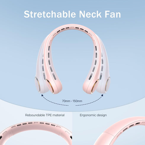 Neck fan, Portable Fan with 5-17H Lifespan, 4000mAh Neck fan air conditioner with 3 Adjustable Speeds and 64 Cool Lights, Nice Rechargeable Fan, H...