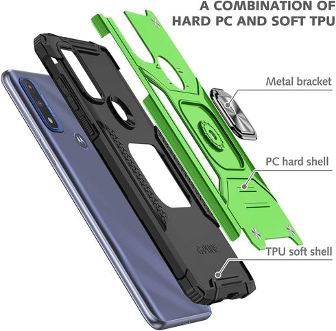 for Moto G Pure Case, Moto G Power 2022 Case, 360°Military Grade Rotatable Kickstand (Heavy Duty) Shockproof Protective Cases for Moto G Pure/Moto...