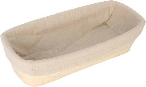 12 inch Oblong Oval Banneton Bread Proofing Basket, Brotform Bread Dough Proofing Rattan Basket +Liner Combo Set...