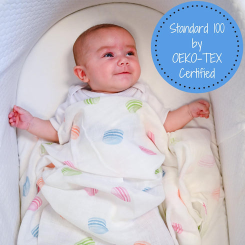 Swaddle Blanket, 100% Organic Cotton Baby Blanket, Soft Muslin Swaddle Blanket 47 x 47 Inches, Neutral Baby Blanket for Boys and Girls, Baby Essen...