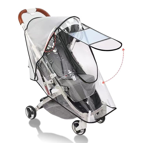 Stroller Rain Cover Universal Stroller Cart Umbrella Rain Cove Accessory, for Babies Winter Windproof Waterproof Dustproof and Snowproof...