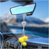 Bling Car Hanging Ornament, Cute Love Heart and Plush Ball Pendant for Auto Rear View Mirror, Lucky Diamond Rearview Mirror Charm for Women Girls,...