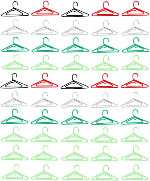 50pcs Creative Paper Clips, Hanger Shaped Colorful Paper Clips, Metal Wire Bookmark Marking Document Organizing Clip, Office Paperclips Small Bind...