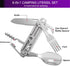 6-in-1 Detachable Camping Utensil, Stainless Steel Cutlery Folding Spoon, Fork, Knife, Wine Bottle Opener Can Opener Portable Combo Set for Campin...