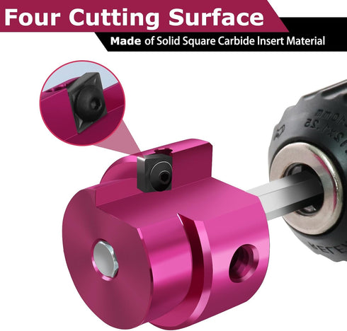 PVC Fitting Saver 3/4-Inch Head, PVC Pipe Reamer, PVC Socket Saver with 1/4-Inch Hex Shaft, PVC Reamer Plastic Pipe Fitting Reamer for Plumbing Sc...