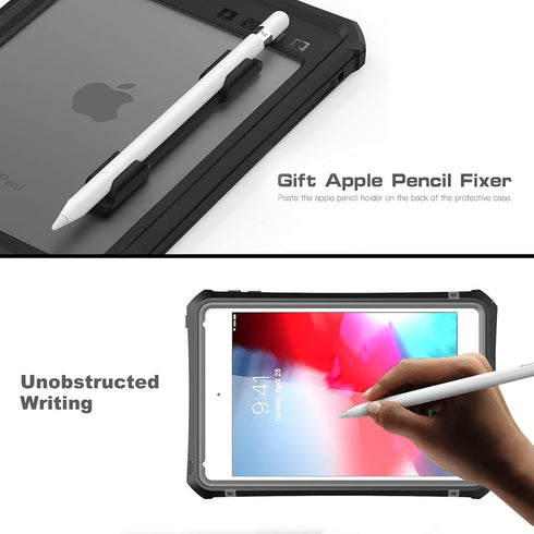 ShellBox Case for iPad Mini 5/4 7.9 Inches,Full-Body Protective Bumper Case,with Pencil Holder,Rugged Folding Kickstand,Lanyard,IP68 Waterproof Du...