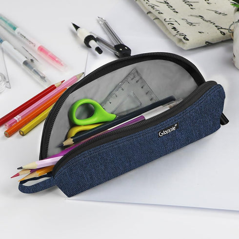 Gloppie 2-PACK Pencil Pouch - Practical Pencil Case, Aesthetic Simple Pencil Bag, Small Pen Holder, Back to School Supplies for Girls Boys, Blue...