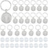DICOSMETIC 20 Pcs Cabochon Keychain Kit Platinum Round Pendant Blank Alloy Tray Charms Blanks Trays for Photo with 20Pcs Glass Cabochon for DIY Je...