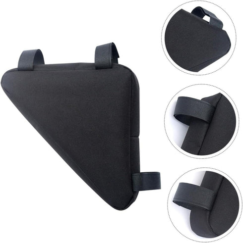 Kisangel Bicycle Triangle Bag Small Bike Bag Storage Black Bike Frame Bag Bike Front Frame Bag for Multi-function Vessel Tools...