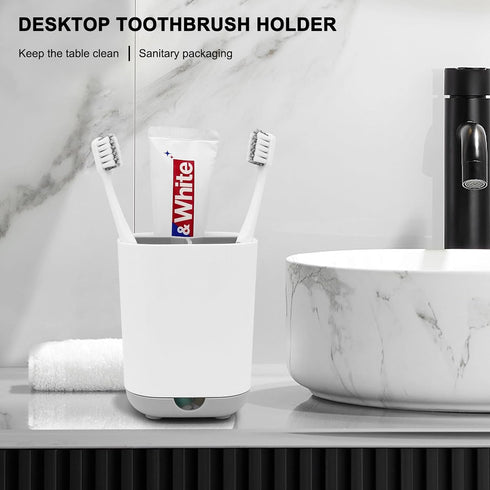Toothbrush Holder for Bathroom,Plastic Detachable for Easy Cleaning Multi-Functional Storage,3 Slots Anti-Slip Electric Toothbrush and Toothpaste ...