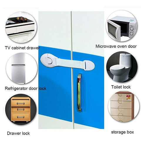 Child Proof Cabinet Locks (10 Pack) Baby Proofing for Oven, Refrigerator, Cabinets, Drawers, Door, Toilet Lock, Extra Strong Kids Safety Adhesive ...