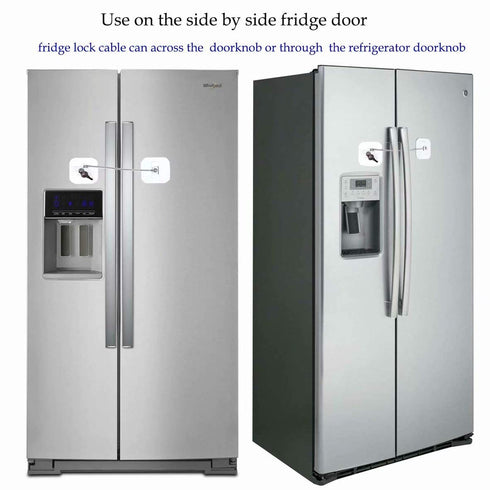 Locks for Refrigerator,2 Pack Fridge Lock with Keys,Lock for a Fridge,White Refrigerator Lock...