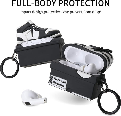 Maxjoy for Airpods Pro Case, Cute 3D Box Case Compatible with Airpods Pro 2019 Case, Shockproof for Airpod Pro Case Men Women with Cleaner Kit & K...