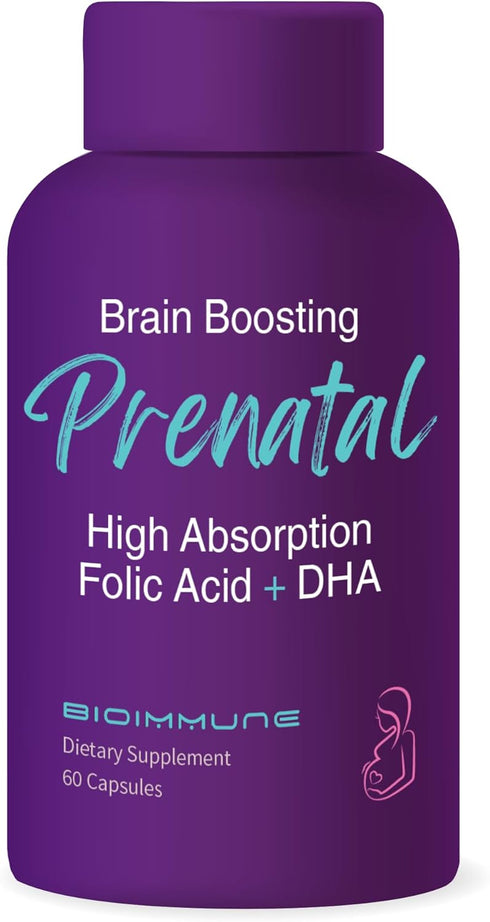 Ultra Strength Bio-Available Prenatal Vitamins for Women, Naturally Occurring Methylated Folate Folic Acid, DHA Omega 3. Supports Brain Developmen...