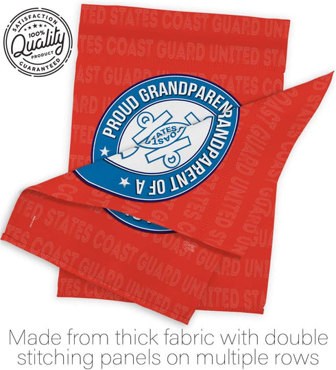 Proud Grandparent Coastie Garden Flag - Armed Forces Coast Guard USCG Semper Paratus United State American Military Veteran Retire Official - Hous...